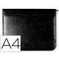 Carpeta portafolios q-connect cremallera 4 anillas 20 mm con calculadora con bolsa para móvil color negro 260x355 cm Carpeta portafolios q-connect cremallera 4 anillas 20 mm con calculadora con bolsa para móvil color negro 260x355 cm