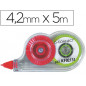 Corrector q-connect cinta mini blanco 4,2 mm x 5 mt en blister