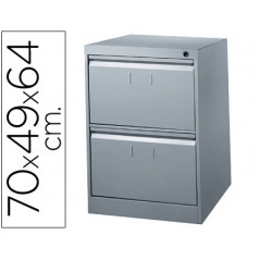 Fichero cajones de suelo metalico de 2 cajones 70cm alto,64cm prof,49cm anchocolor gris n.1375