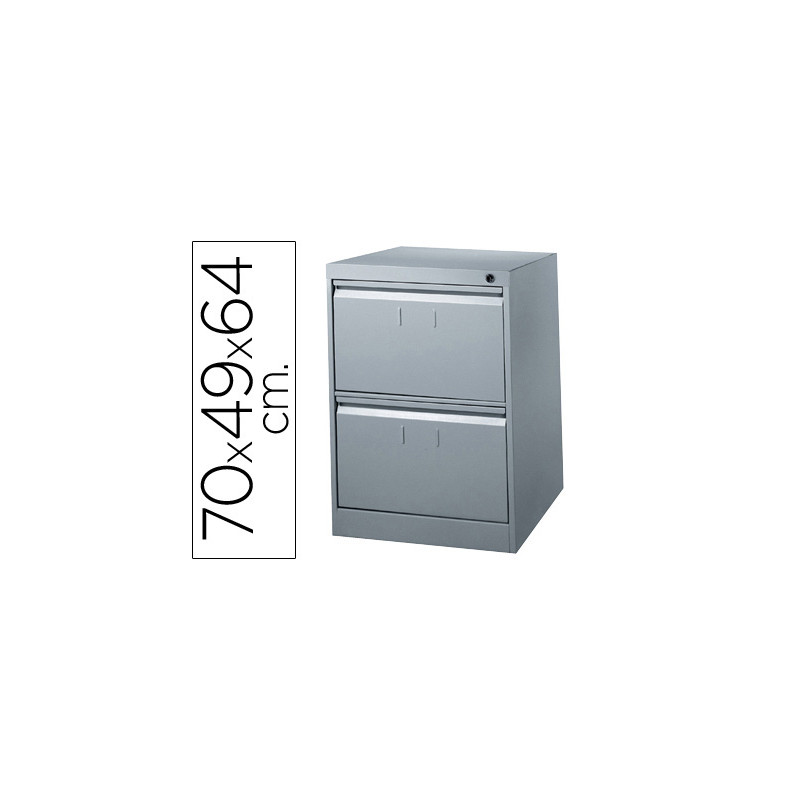 Fichero cajones de suelo metalico de 2 cajones 70cm alto,64cm prof,49cm anchocolor gris n.75