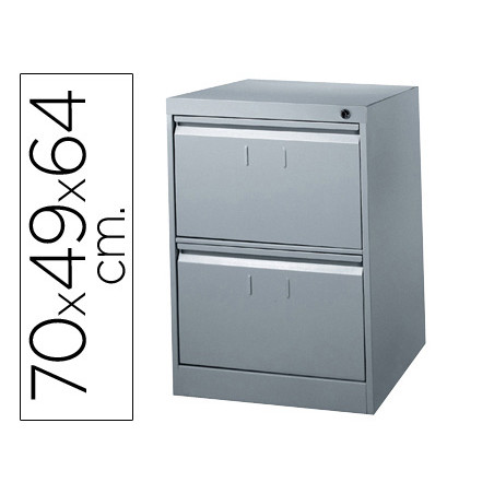 Fichero cajones de suelo metalico de 2 cajones 70cm alto,64cm prof,49cm anchocolor gris n.1375