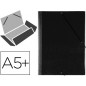 Carpeta saro gomas tres solapas plastico cuarto color negro
