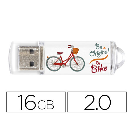 Memoria usb techonetech flash drive 16 gb 2.0 be bike