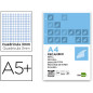 Recambio liderpapel cuarto 100 hojas 60gr cuadro 3mm con margen 6 taladros