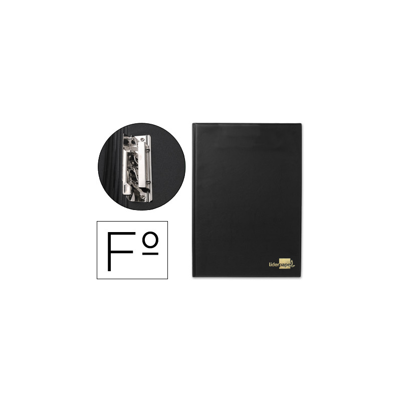 Carpeta liderpapel miniclip lateral folio plastico negro