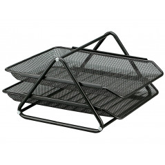 Bandeja sobremesa metalica q-connect rejilla gxa100 negra2 bandejas movibles -300x185x350 mm