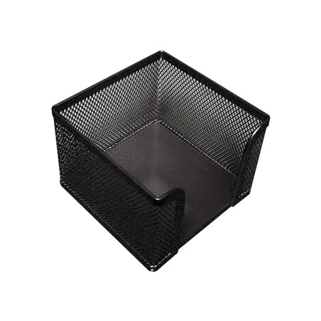 Soporte taco de papel q-connect metalico rejilla negro 95x95x80 mm