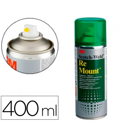 Pegamento scotch spray remount 400 ml adhesivo reposicionable indefinidamente