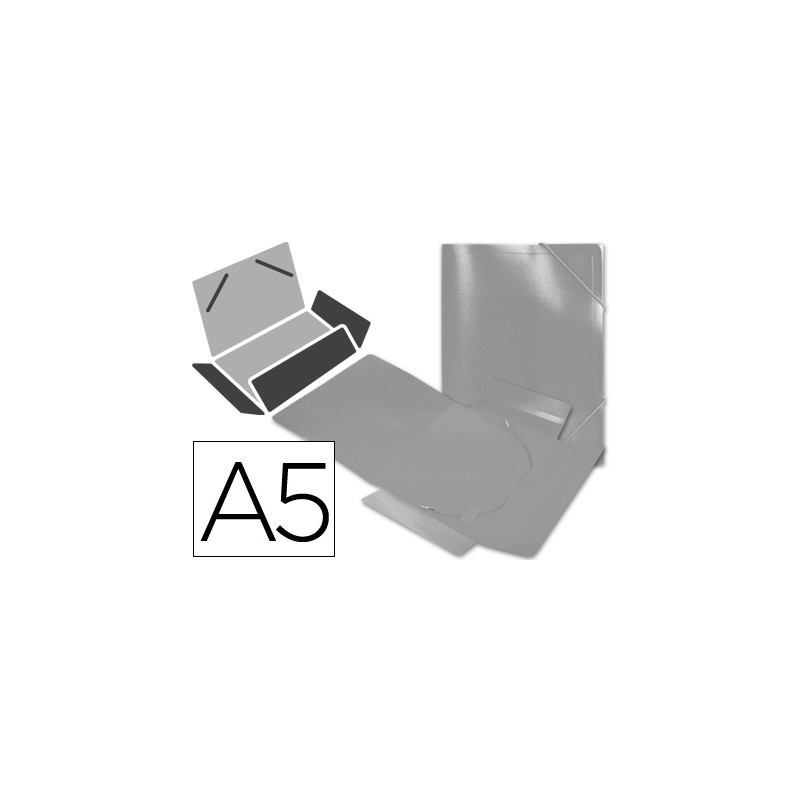 Carpeta liderpapel gomas tres solapas polipropileno din a5 color incoloro