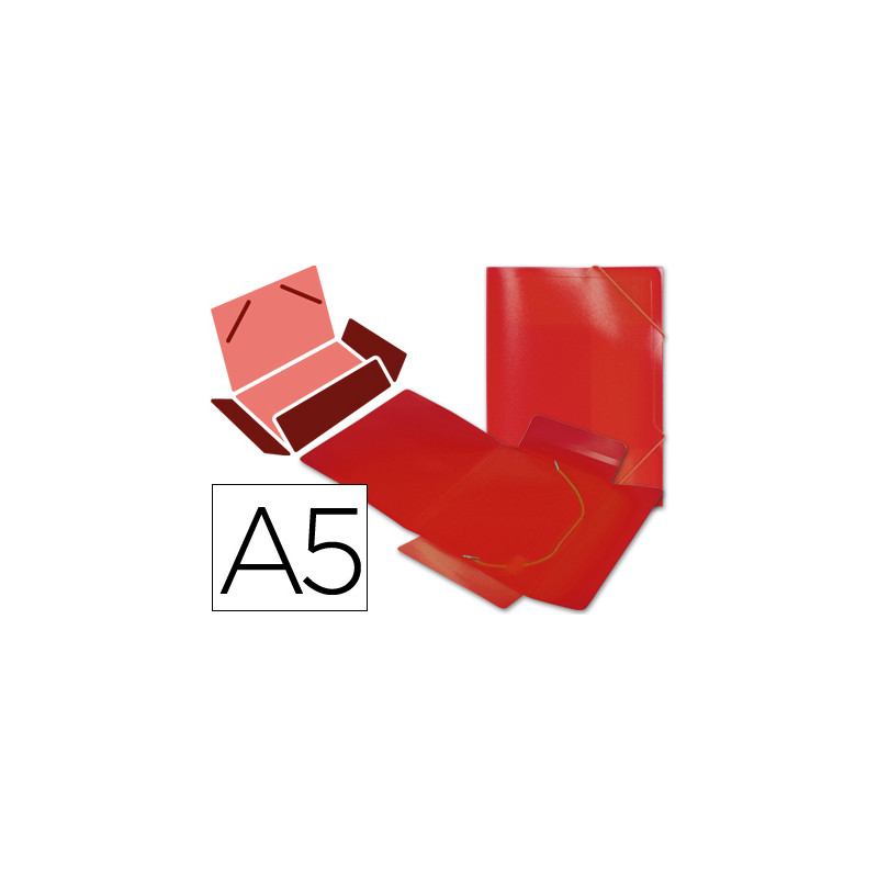 Carpeta liderpapel gomas tres solapas polipropileno din a5 color rojo