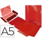 Carpeta liderpapel gomas tres solapas polipropileno din a5 color rojo