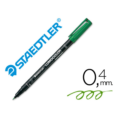 Rotulador staedtler lumocolor retroproyeccion punta de fibra permanente 313-5 verde punta super fina redonda 0.4 mm