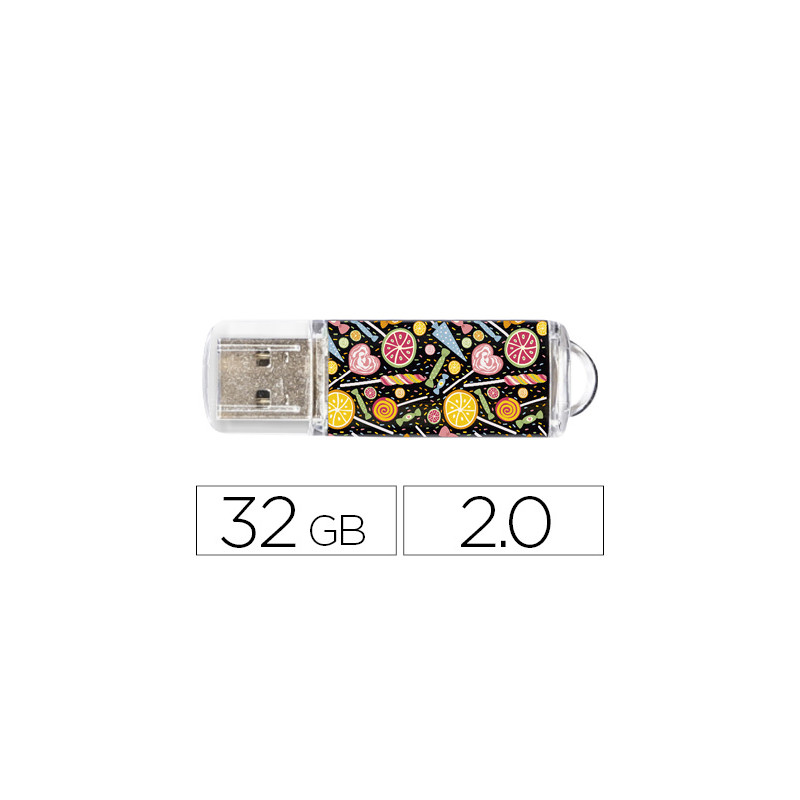 Memoria usb techonetech flash drive 32 gb 2.0 candy pop