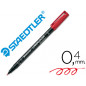 Rotulador staedtler lumocolor retroproyeccion punta de fibra permanente 313-2 rojo punta super fina redonda 0.4 mm