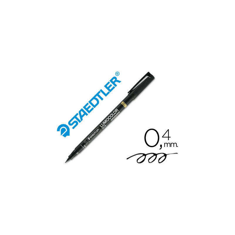 Rotulador staedtler lumocolor retroproyeccion punta de fibra permanente 313-9 negro punta super fina redonda 0.4 mm
