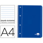 Cuaderno espiral liderpapel a4 micro serie azul tapa blanda 80h 80 gr horizontal con margen 4 taladros azul