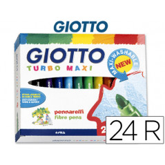 Rotulador giotto turbo-maxi caja de 24 colores lavables con punta bloqueada