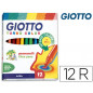 Rotulador giotto turbo color caja de 12 colores lavables con punta bloqueada