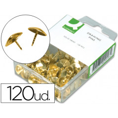 Chinchetas q-connect doradas caja de 120 unidades