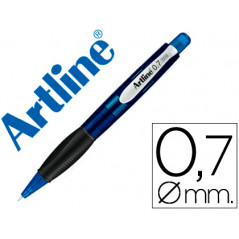 Portaminas artline retractil sujecion de caucho translucido 0,7 mm cuerpo azul