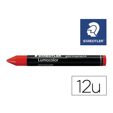 Minas staedtler para marcar rojo lumocolor permanente omnigraph 236 caja de 12 unidades