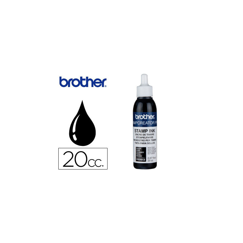 Tinta brother para sellos automaticos color negro bote de 20 cc