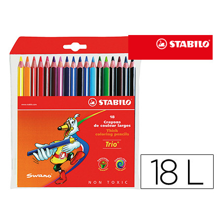 Lapices de colores stabilo trio caja de 18 colores