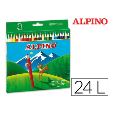Lapices de colores alpino 658 caja de 24 colores largos