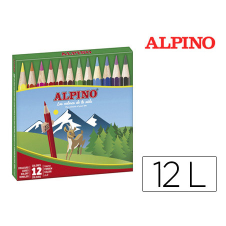 Lapices de colores alpino 652 caja de 12 colores cortos