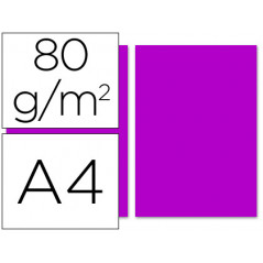 Papel color liderpapel a4 80g/m2 fucsia paquete de 100