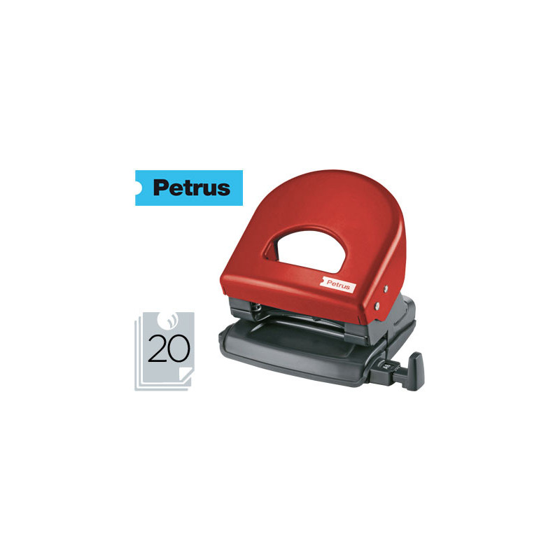 Taladrador petrus 62 color rojo capacidad 20 hojas