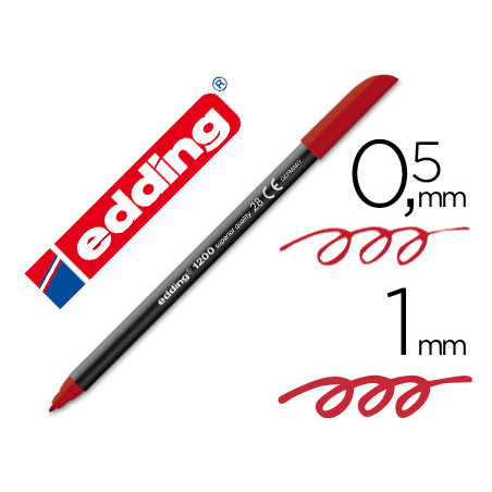 Rotulador edding punta fibra 1200 rojo ingles n.28 punta redonda 0.5 mm