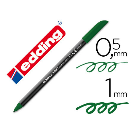 Rotulador edding punta fibra 1200 verde oliva n.15 punta redonda 0.5 mm