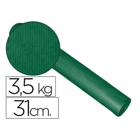 Papel de regalo kraft liso kfc bobina ancho 31 cm peso 3,5 kg gramaje 60 gr color verde