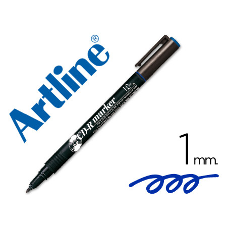 Rotulador artline para cd punta de fibra permanente ek-884 azul -punta redonda 1.0 mm