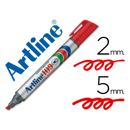 Rotulador artline marcador permanente 109 rojo punta biselada