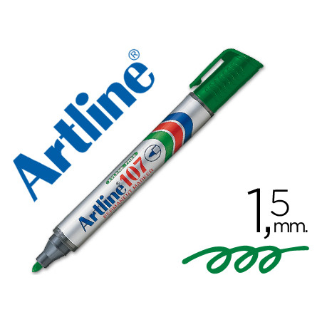 Rotulador artline marcador permanente 107 verde punta redonda