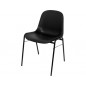 Silla apilable pyc estructura metal asiento y respaldo pvc ergonomica 770x450x420 mm negra