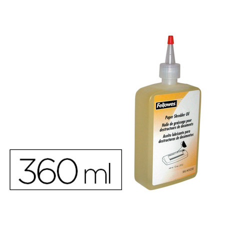 Aceite lubricante fellowes para destructora de documentos360 ml.