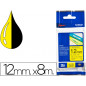 Cinta brother tze631 amarillo-negro 12mm longitud 8 mt