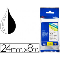 Cinta brother tze-251 blanco-negro 24mm longitud 8 mt