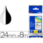 Cinta brother tze-251 blanco-negro 24mm longitud 8 mt
