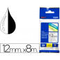 Cinta brother tze-231 blanco-negro 12mm longitud 8 mt