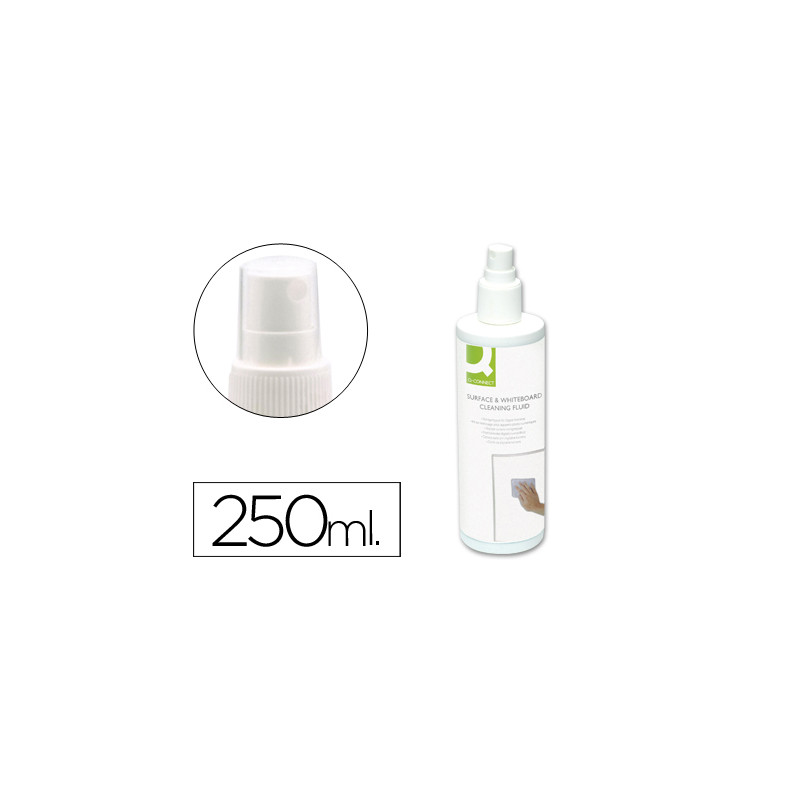 Spray q-connect limpiador de pizarras blancas bote de 250 ml.