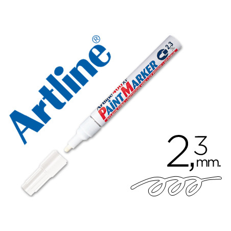 Rotulador artline marcador permanente ek-400 xf blanco -punta redonda 2.3 mm -metal caucho y plastico