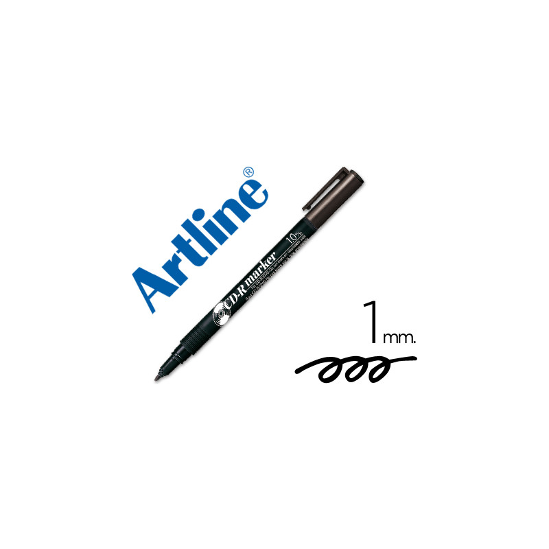 Rotulador artline para cd punta de fibra permanente ek-884 negro -punta redonda 1.0 mm