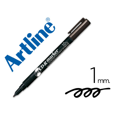 Rotulador artline para cd punta de fibra permanente ek-884 negro -punta redonda 1.0 mm