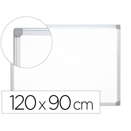 Pizarra blanca q-connect melamina marco de aluminio 120x90 cm