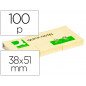 Bloc de notas adhesivas quita y pon q-connect 38x51 mm con 100 hojas