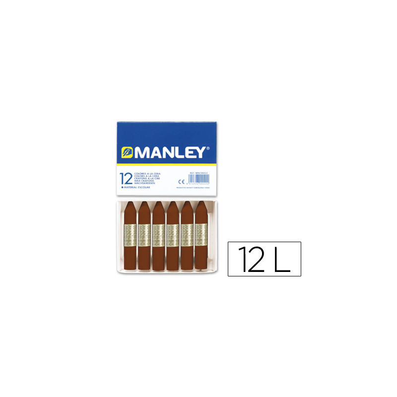 Lapices cera manley unicolor pardo n.29 caja de 12 unidades Lapices cera manley unicolor pardo n.29 caja de 12 unidades